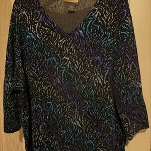 Notations Black and Blue Shimmer Top